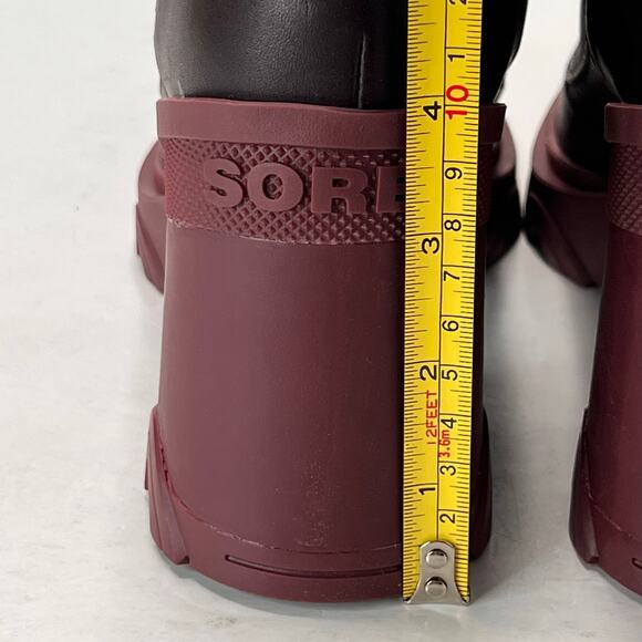 Sorel Brex Heel Lace Waterproof Boot Black/Maroon Women 7.5 Tried on - Picture 8 of 11